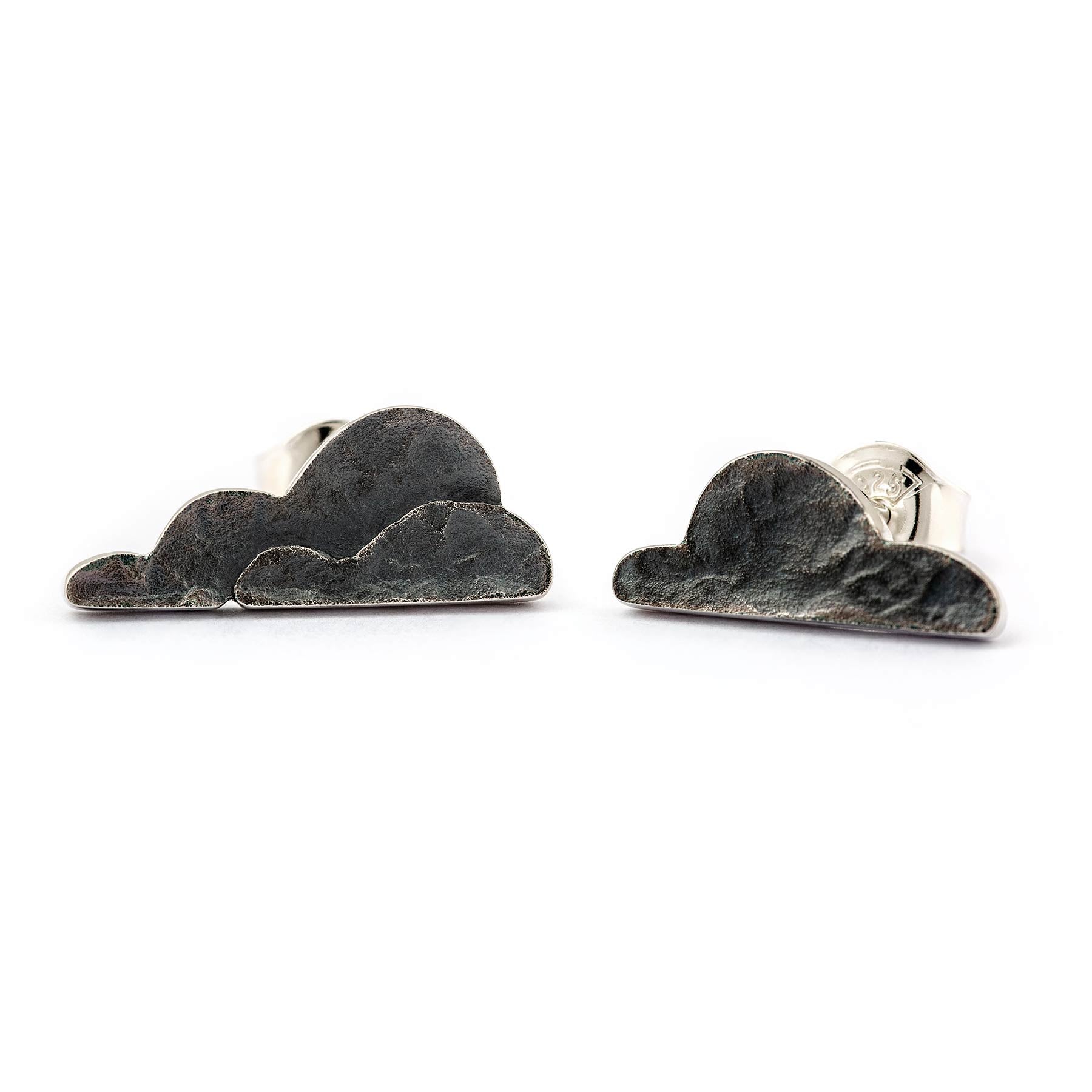 Cloudy Silver Lining earrings - Dark